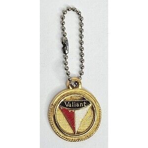 Vintage keychain key ring Plymouth Valiant gold tone metal